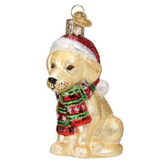 Holiday Yellow Labrador Puppy Ornament  Old World Christmas   