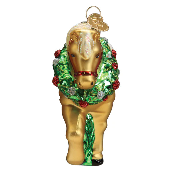 Horse With Wreath Ornament  Old World Christmas   