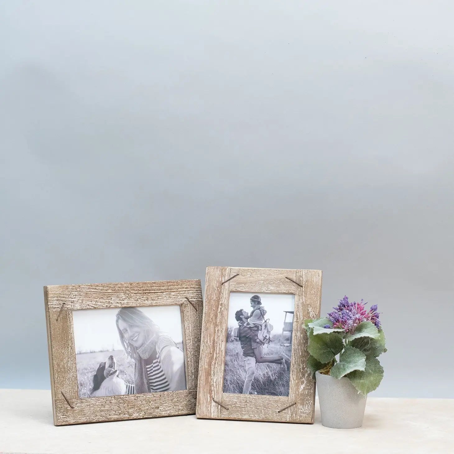 5 x 7 inch Distressed Wood Picture Frame with Nail Accents  Foreside Home & Garden   