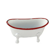 Mini Enamel Bathtub Soap Dish Red  Foreside Home & Garden   