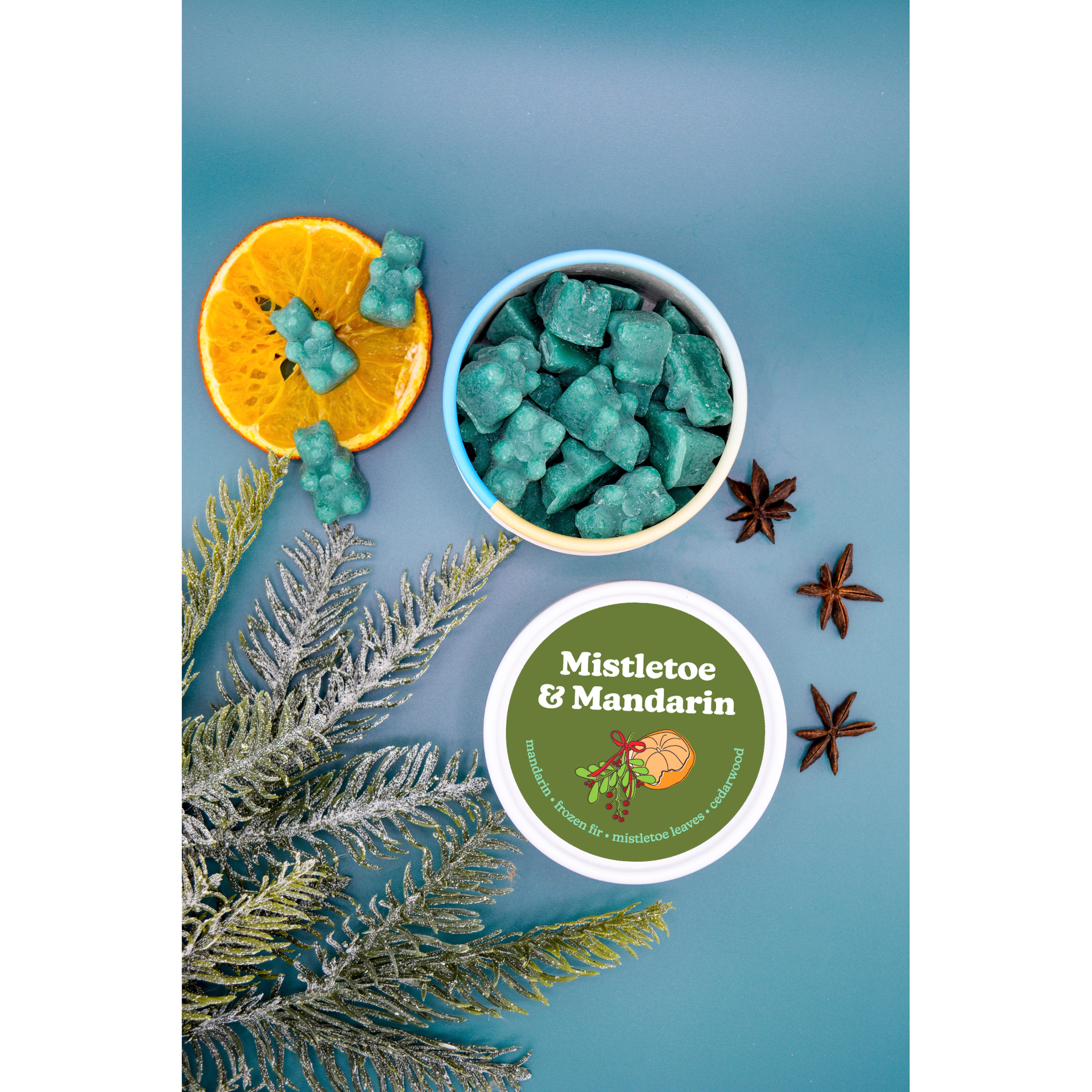 Mistletoe & Mandarin Wax Melts Eco Tin (4 oz)  Happy Wax   