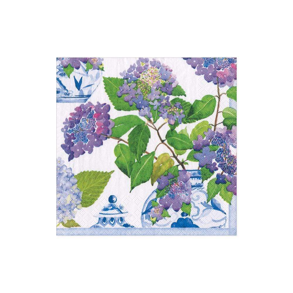 Cocktail Napkin - Hydrangeas And Porcelain  Caspari   