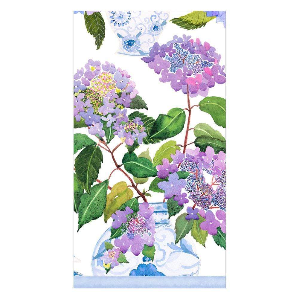 Guest Towel Napkin - Hydrangeas And Porcelain  Caspari   