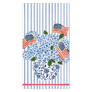 Guest Towel Napkin - Flags And Hydrangeas  Caspari   