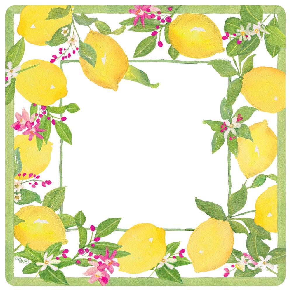 Lemoncello Dinner Plates Square  Caspari   