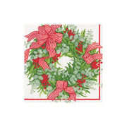 Cocktail Napkin - Ribbon Stripe Wreath  Caspari   