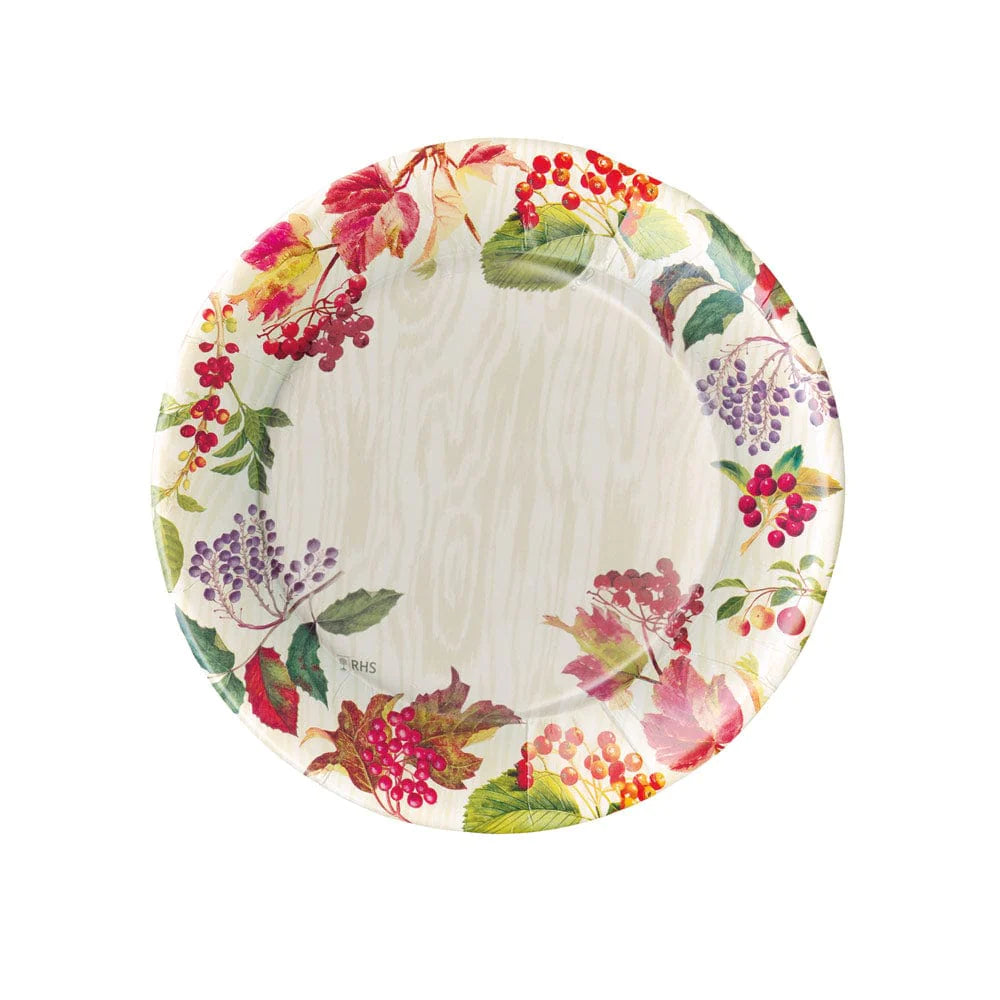 Berry Botanical Taupe - Salad/Dessert Plates  Caspari   