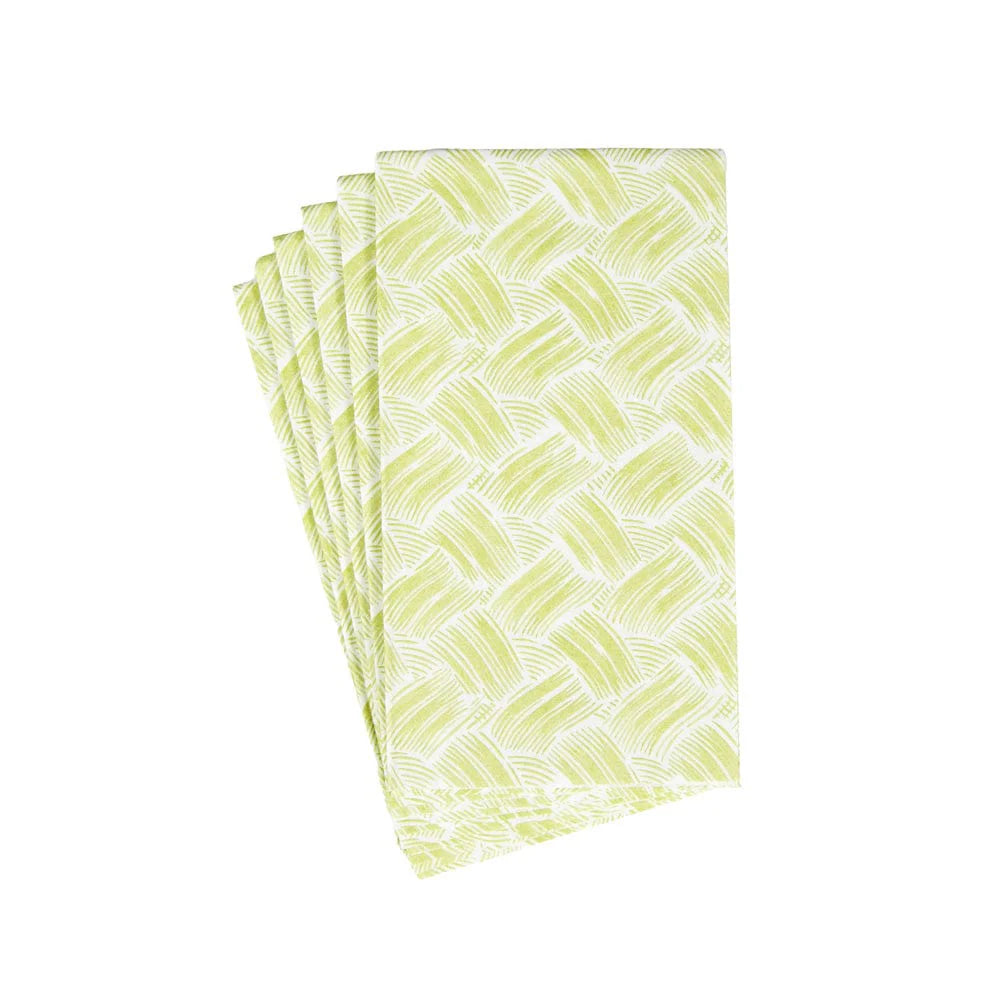 Guest Towel Napkin - Basketry Moss Green-Paper Linen  Caspari   