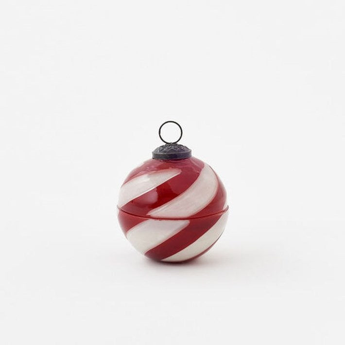 Peppermint Ornament Candle – Small, Balsam Scented, 3.5" Holiday Decor  180 Degrees   