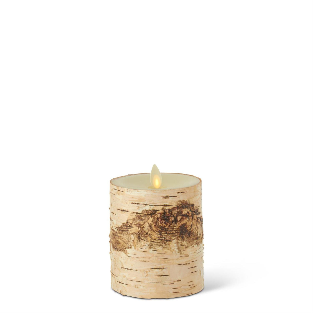 Birch Bark Wax Indoor Pillar Luminara Candle  K&K   