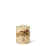 Birch Bark Wax Indoor Pillar Luminara Candle  K&K   