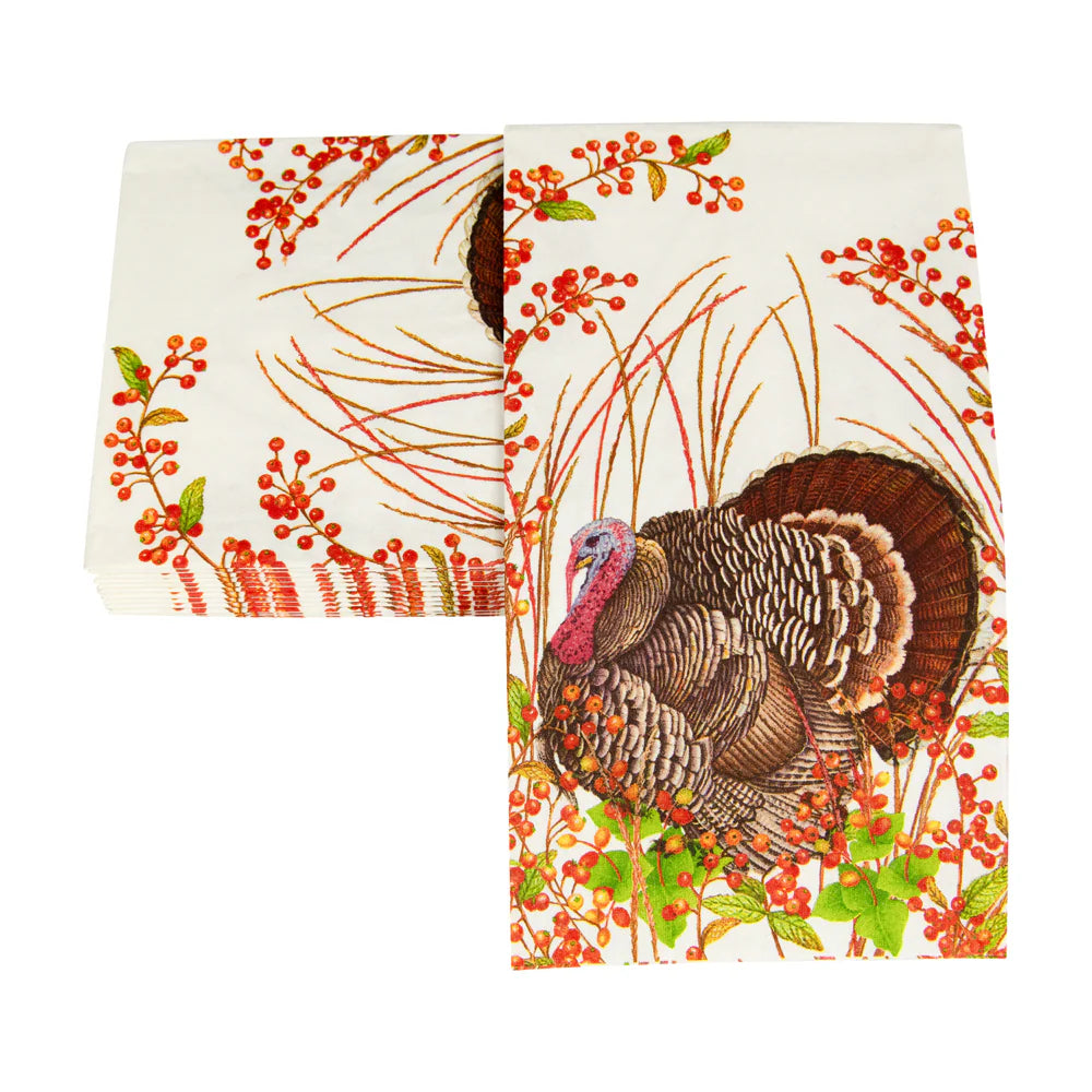 Guest Towel Napkin -  Turkey And Berries  Caspari   