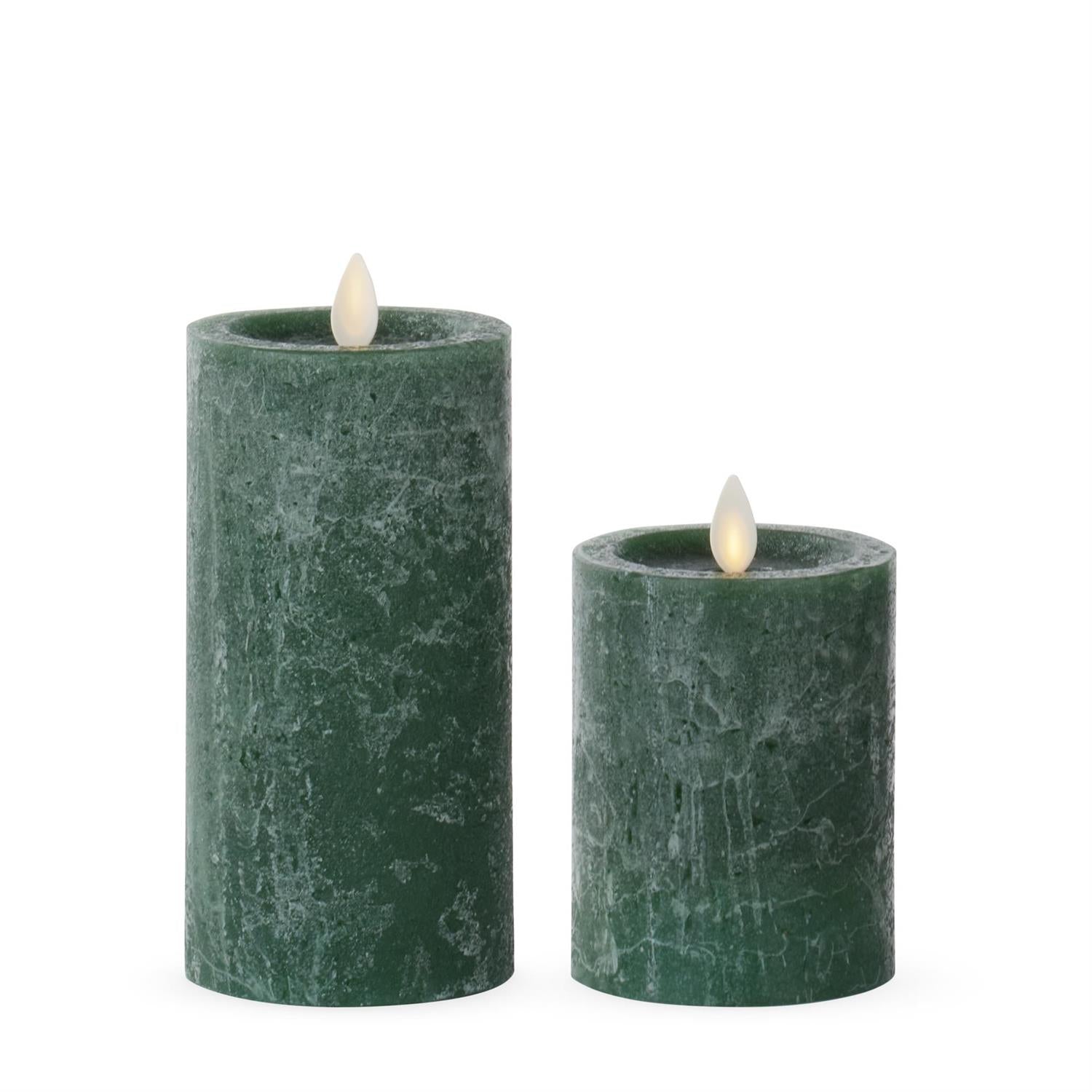 Green Seaglass Luminara Indoor Pilar Candle  K&K   