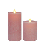 Rose Pink Seasglass Luminara Indoor Pilar Candle  K&K   