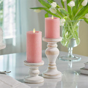 Rose Pink Seasglass Luminara Indoor Pilar Candle  K&K   