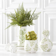 Green Foliage White Dolomite Pot  K&K   