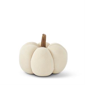 Cream Knit Pumpkins w/Wood Stem  K&K Large  