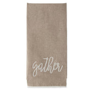 Tan & White GATHER Hand Towel  K&K   