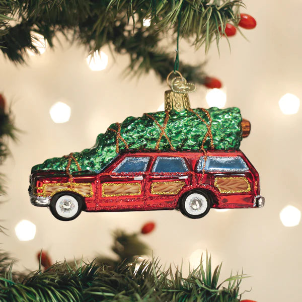 Station Wagon With Tree Ornament  Old World Christmas   