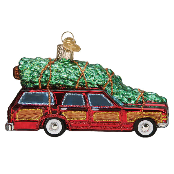 Station Wagon With Tree Ornament  Old World Christmas   