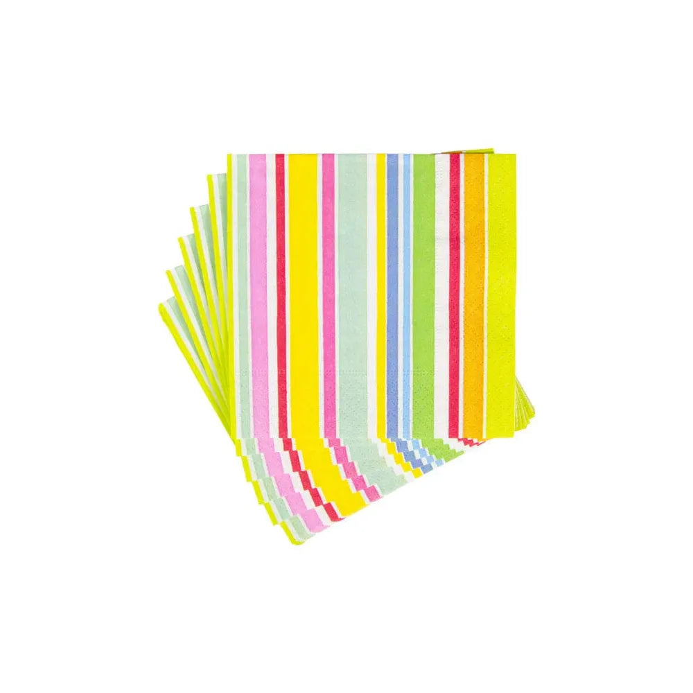 Cocktail Napkin - Cabana Stripe Bright  Caspari   