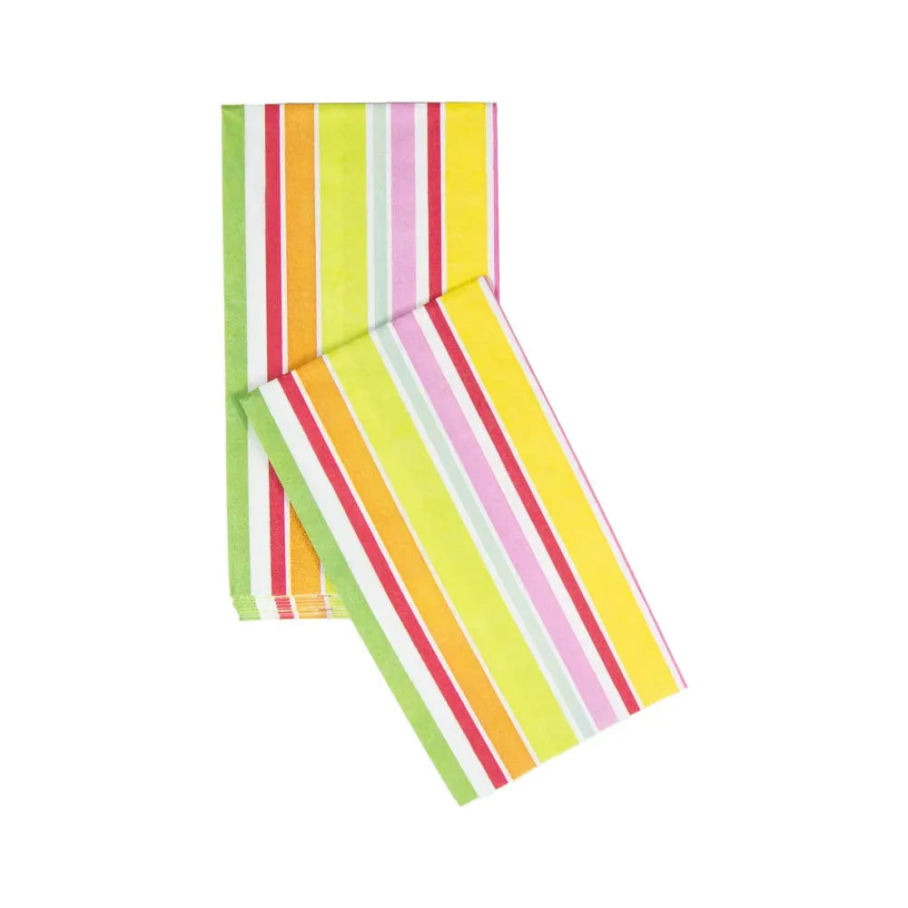 Guest Towel Napkin - Cabana Stripe Bright  Caspari   