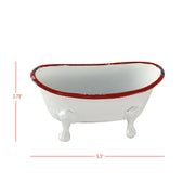 Mini Enamel Bathtub Soap Dish Red  Foreside Home & Garden   