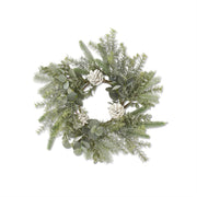 Silver Glittered Mix Pine Eucalyptus Candle Ring  K&K   