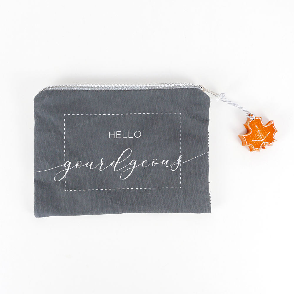 Canvas Clutch (Gourdgeous) Black/White/Orange/Gray Adams Fall/Thanksgiving Adams & Co.   