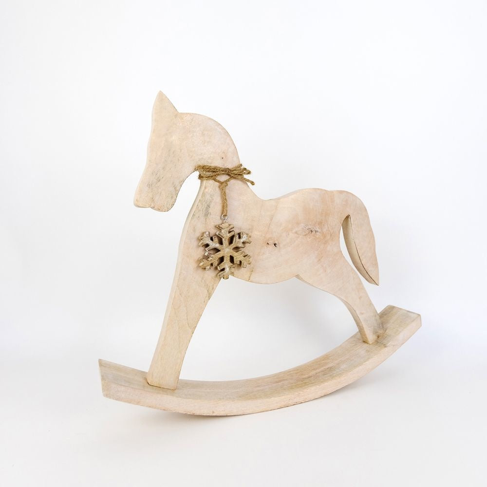 Mango Wood Cutout - Rocking Horse Adams Christmas Adams & Co.   