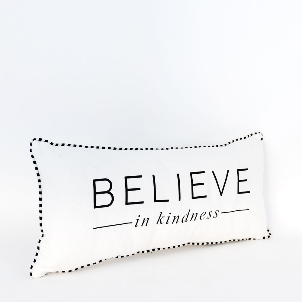 Reversible Checkered Pillow "Believe" Green Adams Christmas Adams & Co.   