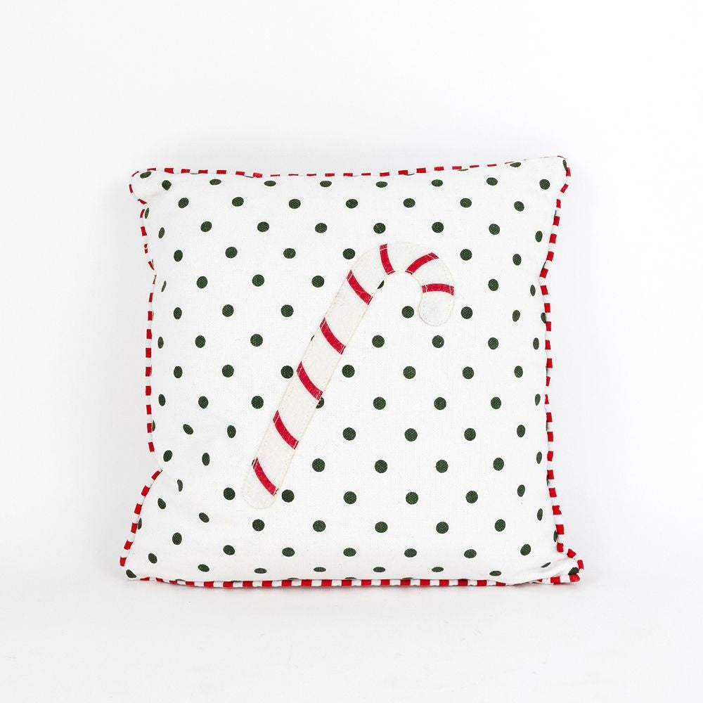 Reversible Stripe/Polka Dot Pillow - Candy Cane Adams Christmas Adams & Co.   