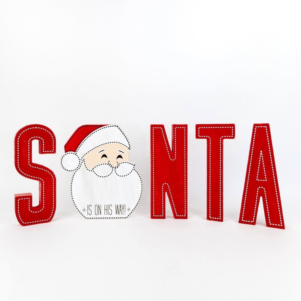 Chunky Wood Cutout - Santa Adams Christmas Adams & Co.   