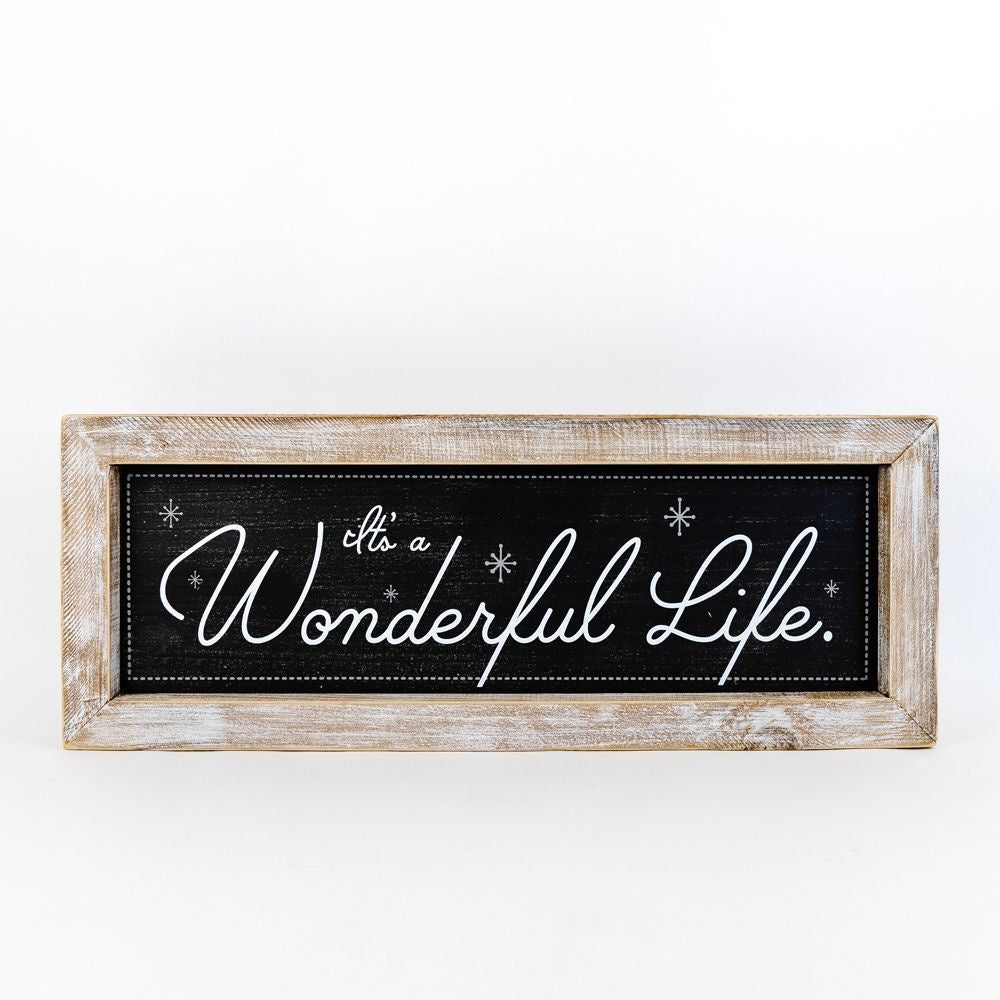 Reversible Wood Framed Sign "Wonderful" Adams Christmas Adams & Co.   