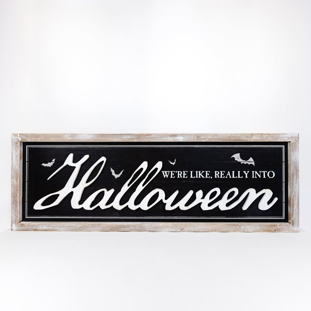 Reversible Wood Framed Sign "Really Into Christmas/Halloween" Adams Christmas Adams & Co.   