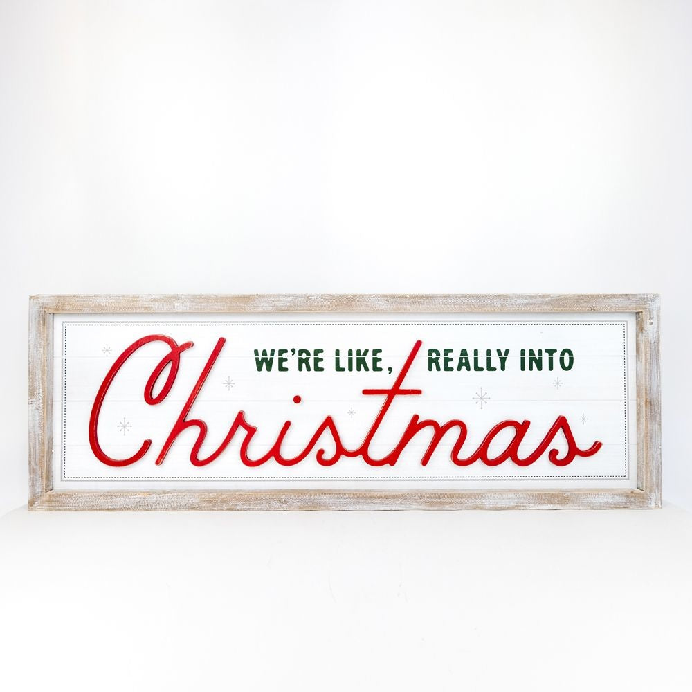 Reversible Wood Framed Sign "Really Into Christmas/Halloween" Adams Christmas Adams & Co.   