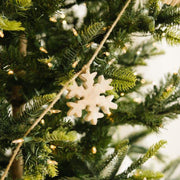 Mango Wood Garland (Snowflakes) Ntrl/Wh Adams Christmas Adams & Co.   