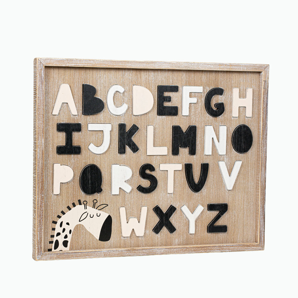 Reversible Wood Framed Sign (Alphabet Puzzle) Adams Everyday Adams & Co.   