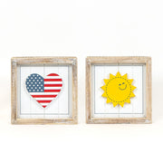 Sun/Flag Pattern Heart Sign Adams Summer Adams & Co.   