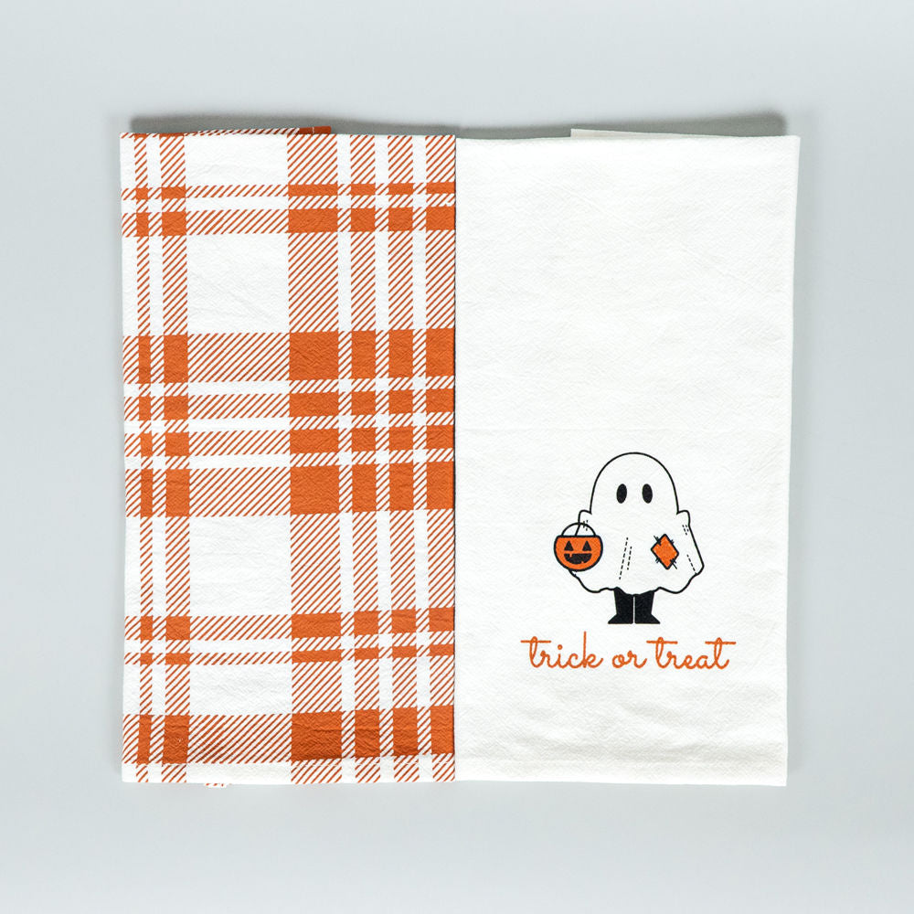 Tea Towels S/2 Trick or Treat/Plaid Adams Fall/Thanksgiving Adams & Co.   