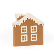 Reversible Wood Cutout House (Gingerbread) White/Brown Adams Christmas Adams & Co.   