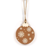 Reversible Wood Ornament (Snowflake) White/Brown Adams Christmas Adams & Co.   