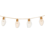 Wood Garland (Christmas Lights) White/Brown Adams Christmas Adams & Co.   