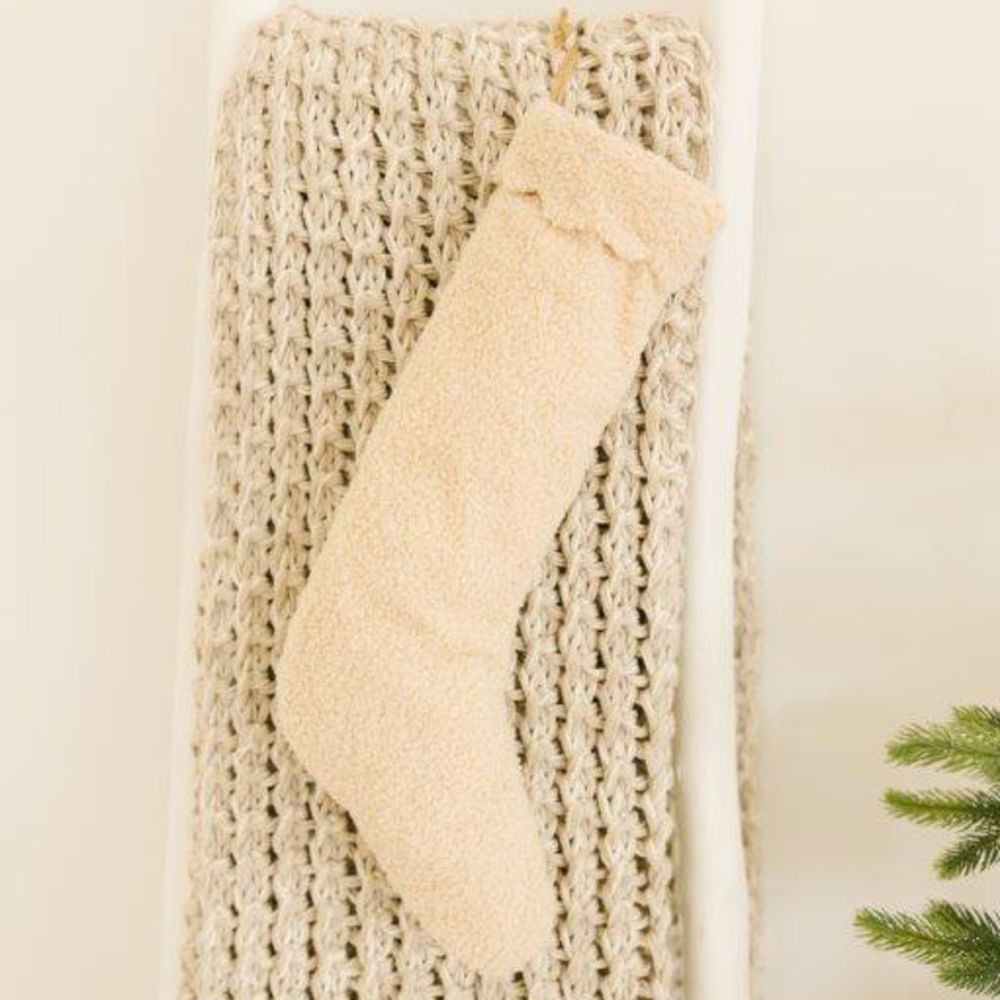 Hanging Canvas Stocking, Tan Adams Christmas Adams & Co.   