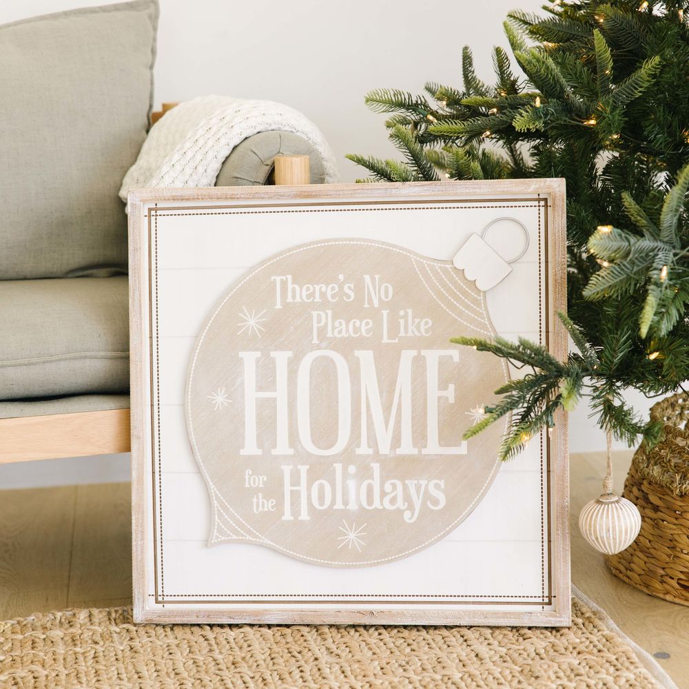 Reversible Wood Sign Home Holidays/Heart Adams Christmas Adams & Co.   