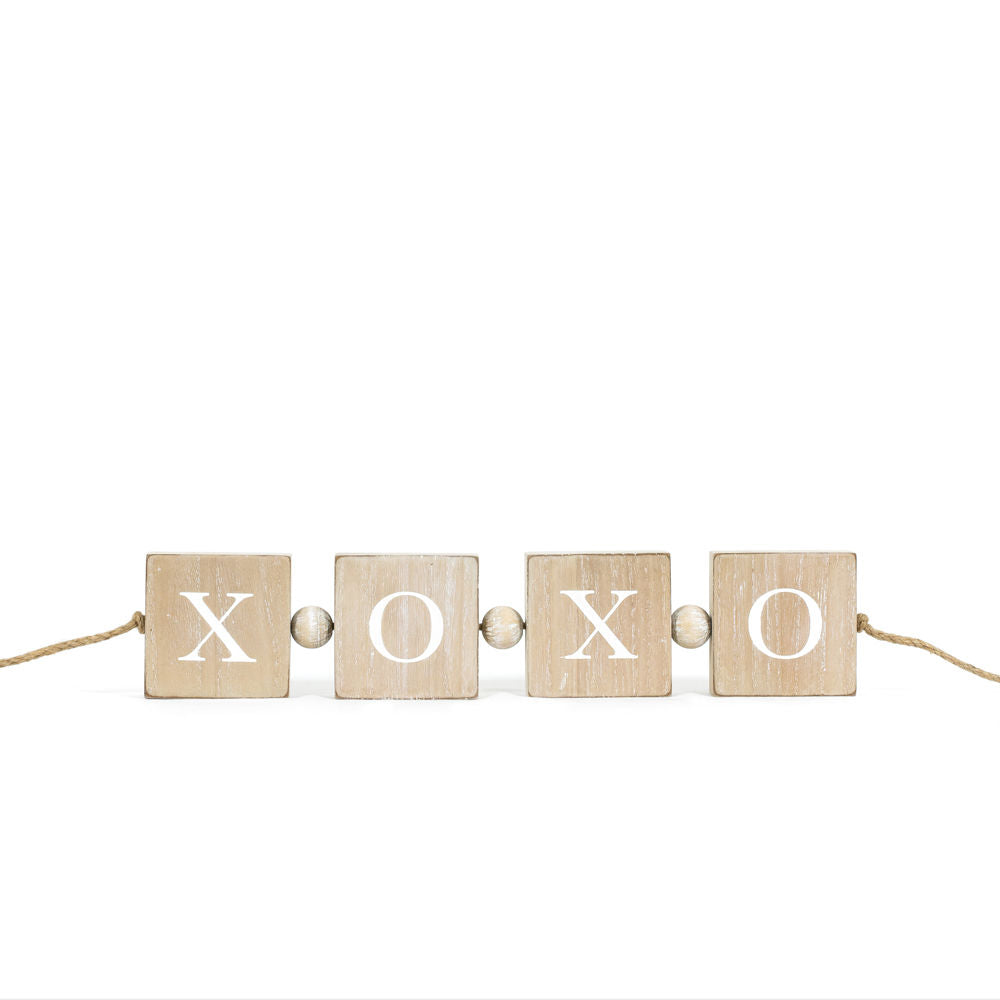 Reversible Wood Blocks (Love/Xoxo) Natural/White Adams Everyday Adams & Co.   