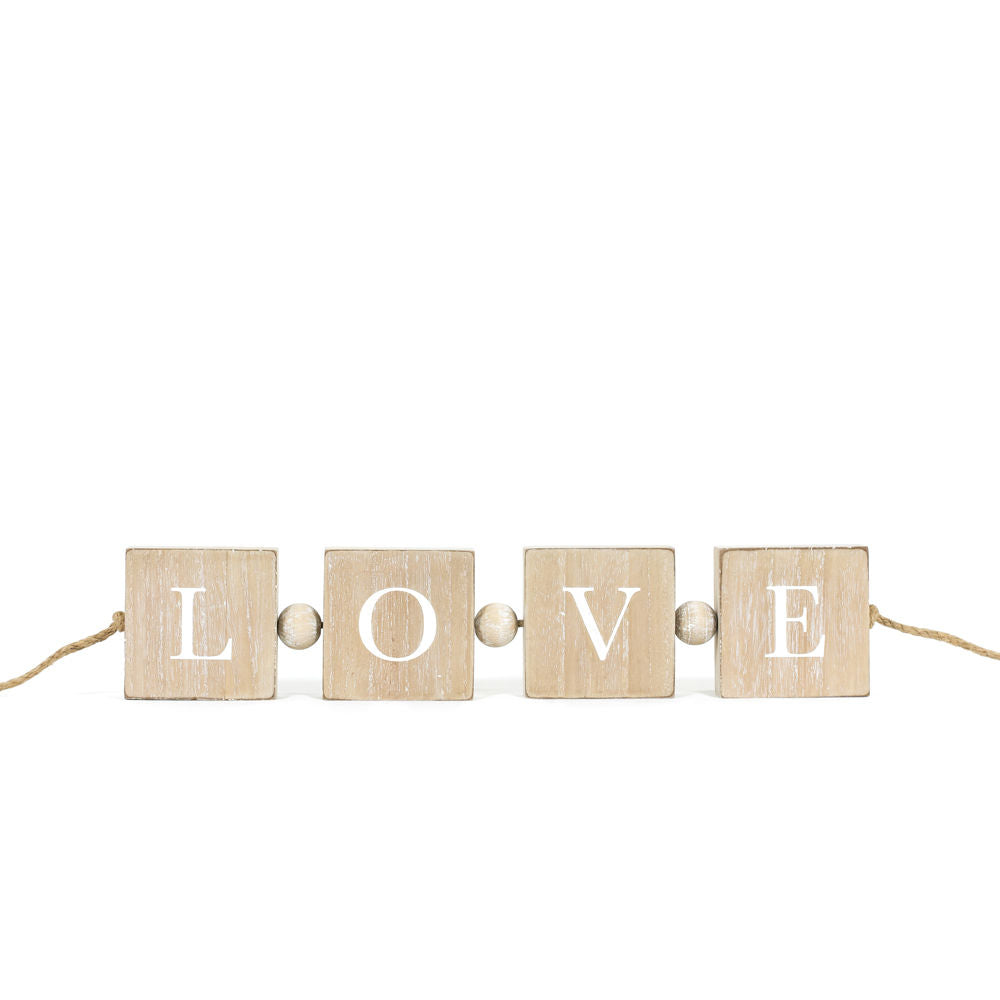 Reversible Wood Blocks (Love/Xoxo) Natural/White Adams Everyday Adams & Co.   