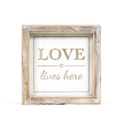 Wood Framed Sign (Love) Natural/White Adams Everyday Adams & Co.   