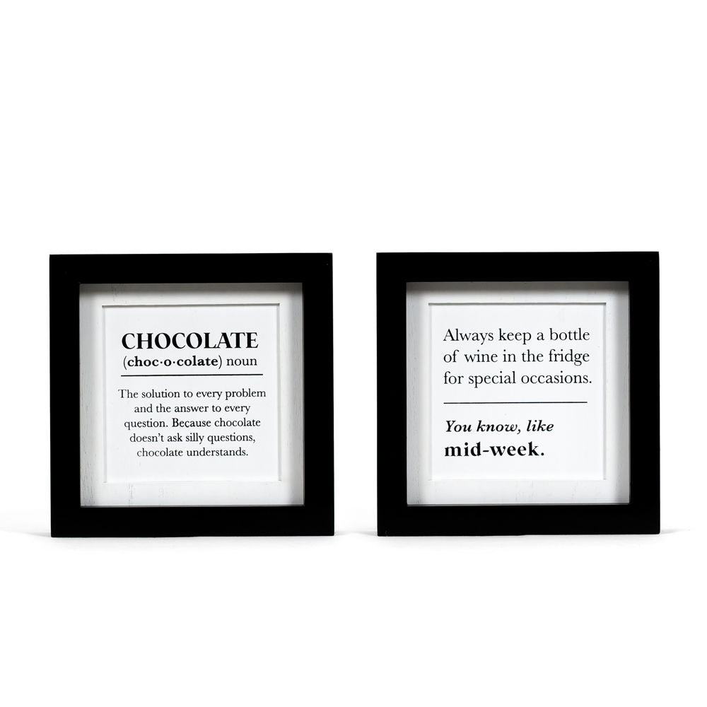 Reversible Wood Framed Sign (Mid-Week/Chocolate) White/Black Adams Everyday Adams & Co.   