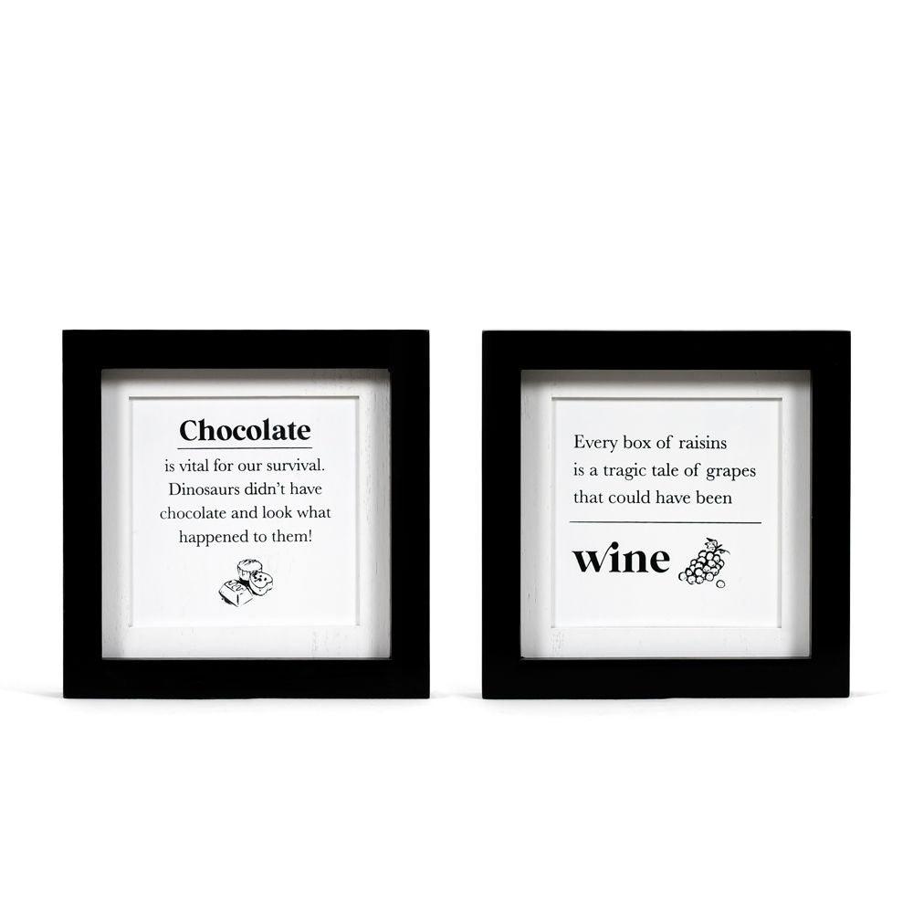 Reversible Wood Framed Sign (Chocolate/Wine) White/Black Adams Everyday Adams & Co.   